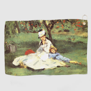 Toalla De Golf La familia Monet en su jardín Edouard Manet