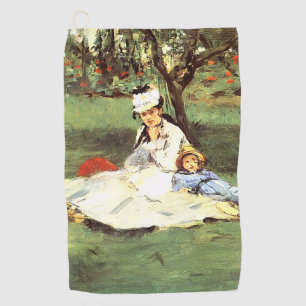 Toalla De Golf La familia Monet en su jardín Edouard Manet