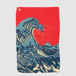 Toalla De Golf La gran ola de Hokusai al estilo pop vibrante