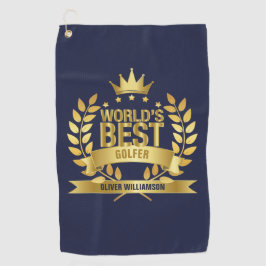Toalla De Golf La mejor marina de golf del mundo, azul y oro, 5 e