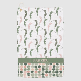 Toalla De Golf La mujer moderna Golfer Monogrammed