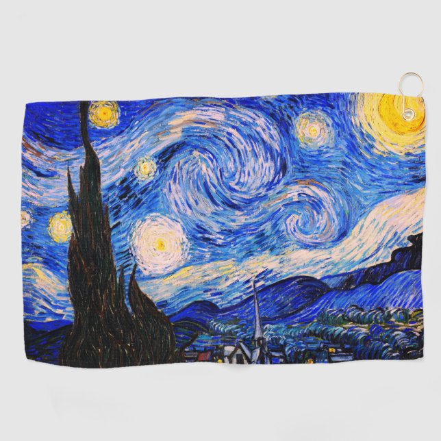 Toalla De Golf La noche estrellada de Vincent Van Gogh (Horizontal)