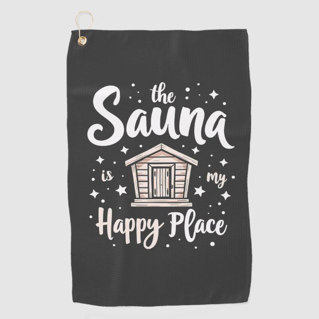 Toalla De Golf La Sauna es mi lugar feliz (Anverso)