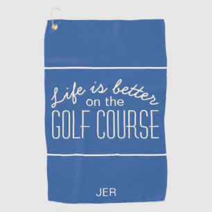 Toalla De Golf La vida es mejor campo de golf cita tipografía azu