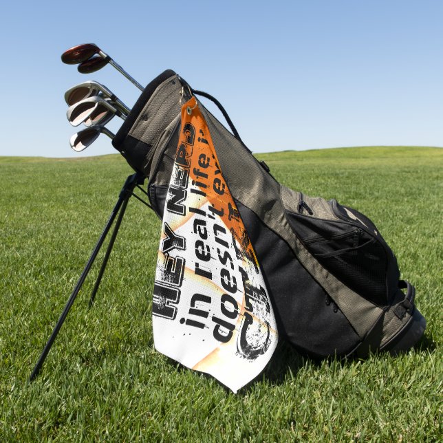 Toalla De Golf La vida real no hay deshacer, versión nerd - naran (Verde)
