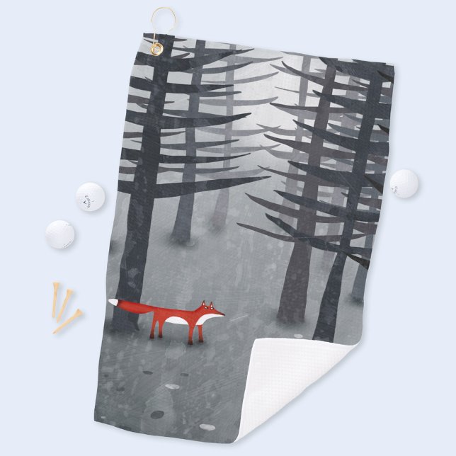 Toalla De Golf La zorra y la selva (Fox in a forest art golf towel)