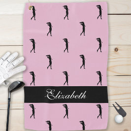 Toalla De Golf Lady Golfer Elegant Nombre Fun Golf Lover Pro Pink
