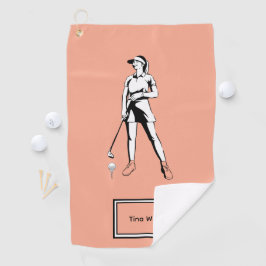 Toalla De Golf Lady Golfer Nombre y año personalizados