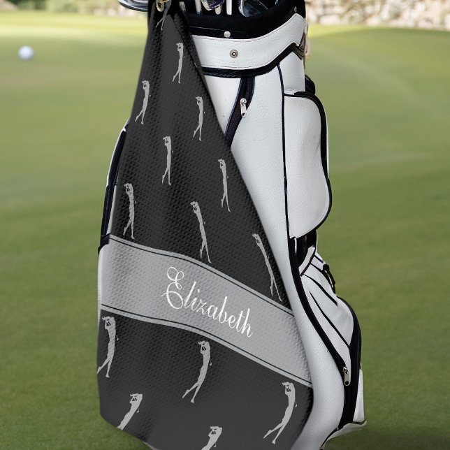 Toalla De Golf Lady Golfer Patrón de nombre personalizado Gris ne (Subido por el creador)