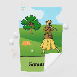 Toalla De Golf Lady Golfer se prepara para despegar