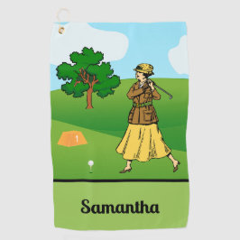 Toalla De Golf Lady Golfer se prepara para despegar