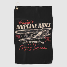 Toalla De Golf Lecciones de vuelo retro para aviones personalizad