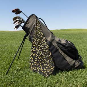 Toalla De Golf Leopardo de oro, Purpurina de oro, patrón de leopa