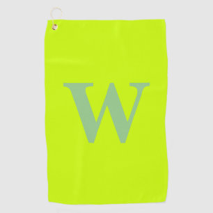 Toalla De Golf Letra inicial verde sage moderna Lime Zest