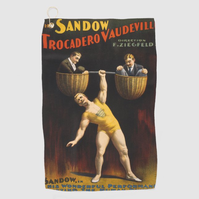 Toalla De Golf Levantador de pesas Eugen Sandow Vaudeville (Anverso)