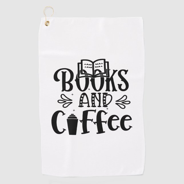 Toalla De Golf Leyendo Libros De Arte Y Café (Anverso)