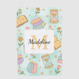 Toalla De Golf Libros Mágicos Personalizados Chica Escuela Verde 