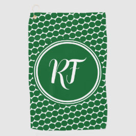 Toalla De Golf Liga Mezcla Verde Lunares Escritura Monograma
