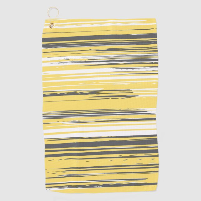Toalla De Golf Líneas pintadas a mano - amarillo (Anverso)