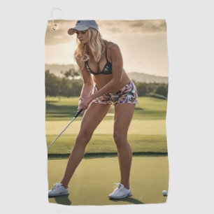 Toalla De Golf Lining Up a Putt