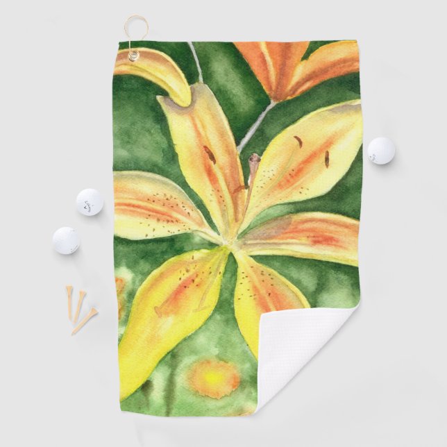 Toalla De Golf Lirios amarillos en el jardín (In situ)