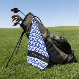 Toalla De Golf Llave de malandrina griega, llave de ola, azul, tu