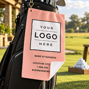 Toalla De Golf Logotipo de nombre de empresa rosa personalizado