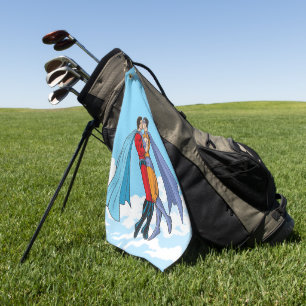 Toalla De Golf Los dos superhéroes de Slipperyjoe besándose perso