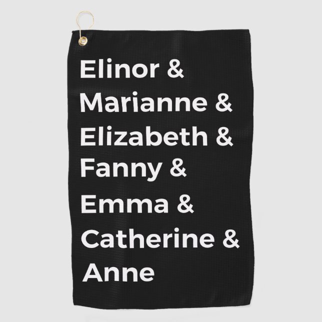 Toalla De Golf Los héroes de Jane Austen I (Anverso)