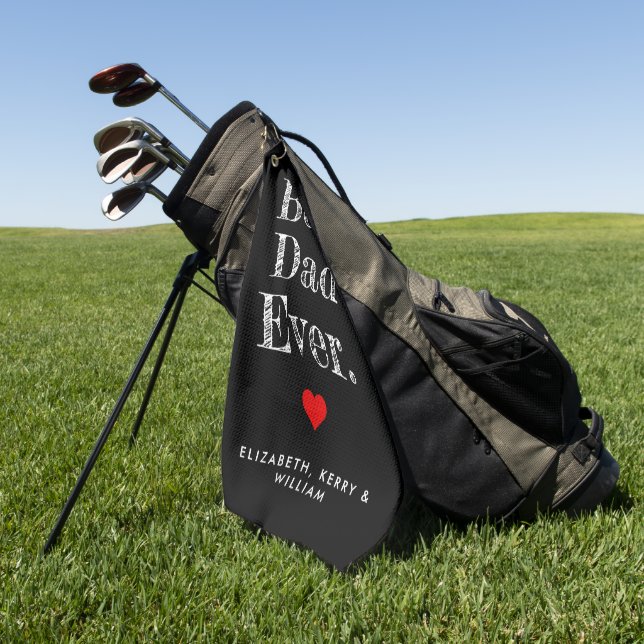 Toalla De Golf Los mejores nombres personalizados de papá (Verde)