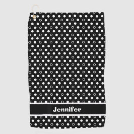 Toalla De Golf Los puntos de polka en blanco y negro