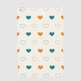 Toalla De Golf Lovely hearts / green orange cream