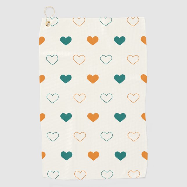 Toalla De Golf Lovely hearts / green orange cream (Anverso)
