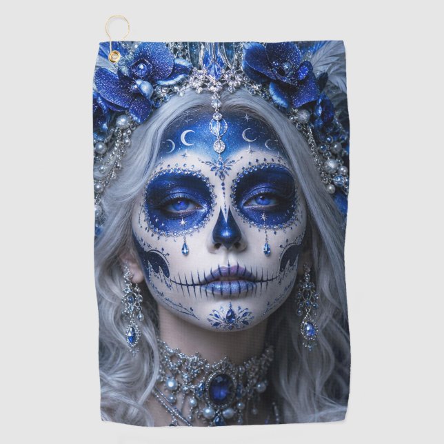 Toalla De Golf Luna de zafiro Calavera – Celestial Azul  (Anverso)