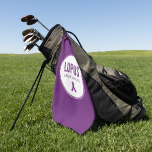 Toalla De Golf Lupus Awareness Ribbon Purple