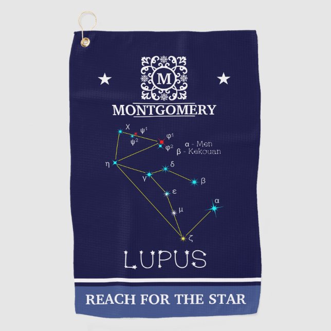 Toalla De Golf Lupus de constelación del hemisferio sur (Anverso)