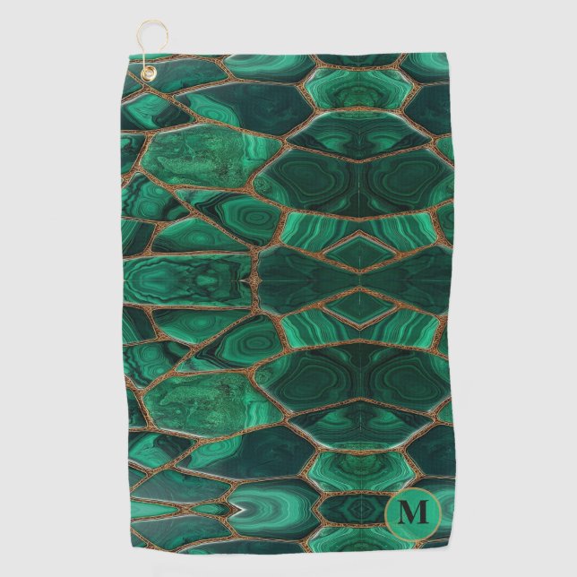 Toalla De Golf Luxury Emerald Malachite Green Marble Abstract (Anverso)