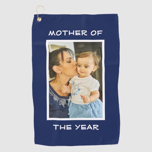 Toalla De Golf Madre Del Año Personalizado Personalizada Foto Mam (Anverso)