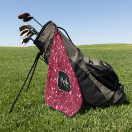 Toalla De Golf Magenta rojo oscuro aguijón negro espuma Monograma