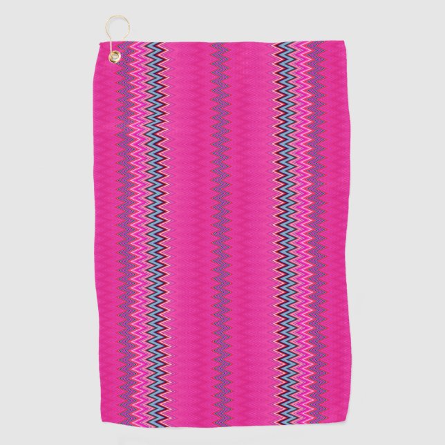 Toalla De Golf Magenta Zigzag (Anverso)