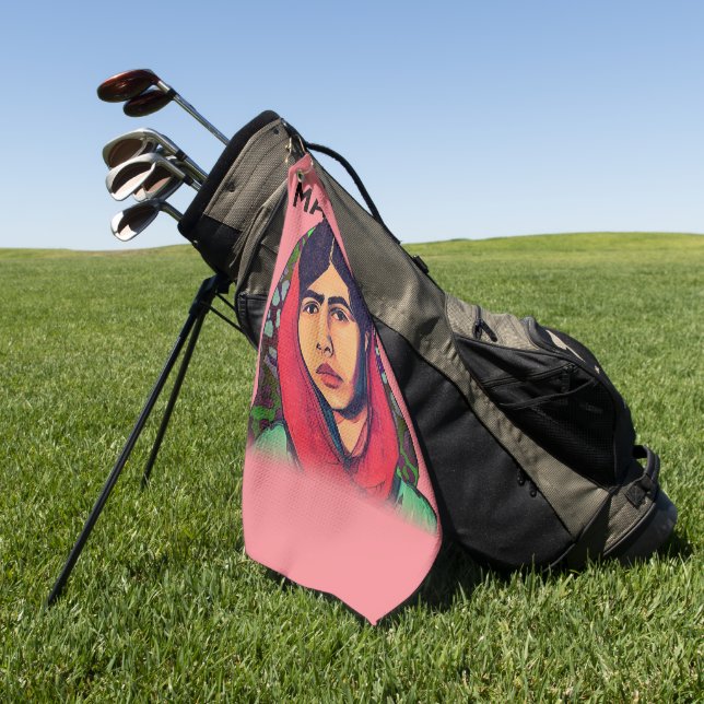 Toalla De Golf Malala Yousafzai, arte feminista Inspirador (Verde)