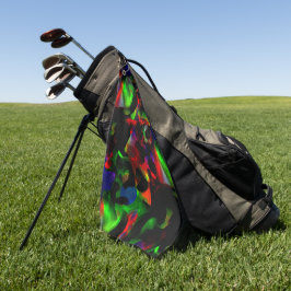 Toalla De Golf Manchas de color verde oleoso y rojo con partes os