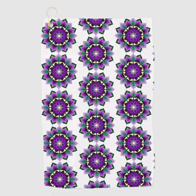 Toalla De Golf Mandala Pattern 02 in purple (Anverso)