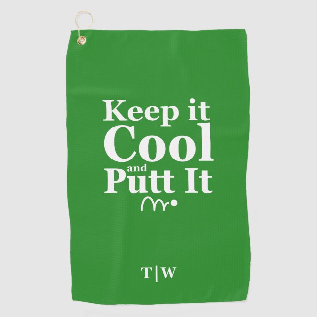 Toalla De Golf Mantén La Guay Y Pónlo Iniciales (Anverso)