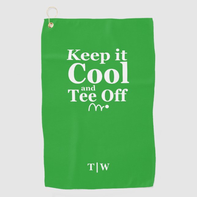 Toalla De Golf Mantener Guay Y Desactivar Iniciales (Anverso)