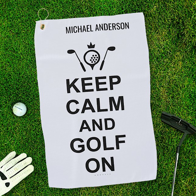 Toalla De Golf Mantener la calma y el golf en los golfistas Perso (Subido por el creador)