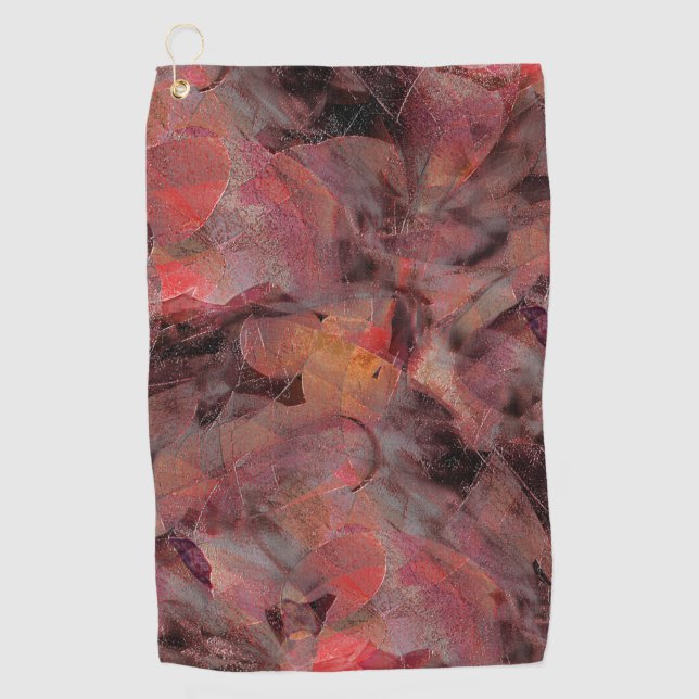 Toalla De Golf Mantiene los tonos rojos sobre fondo gris negro (Anverso)