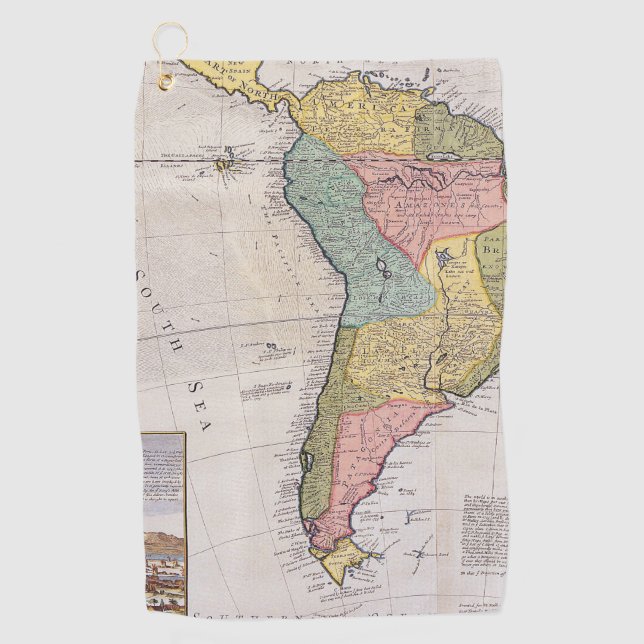 Toalla De Golf Mapa antiguo inspirado (8) (Anverso)