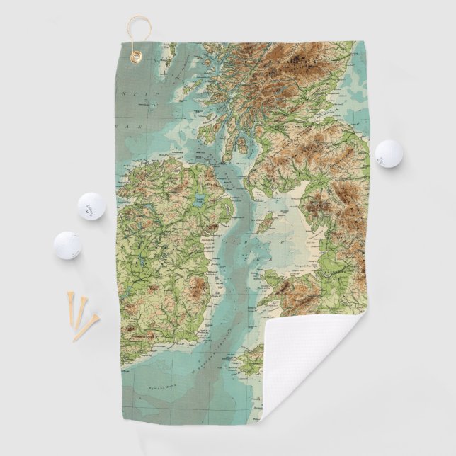 Toalla De Golf Mapa bathyorographical de las islas británicas (In situ)