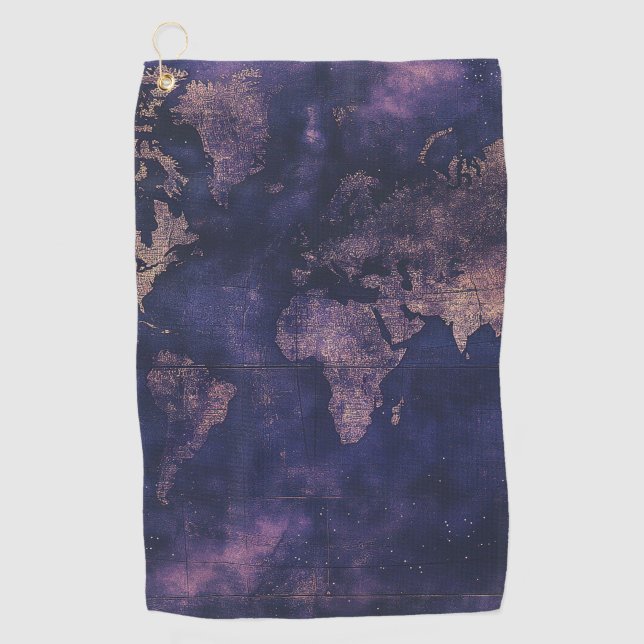 Toalla De Golf Mapa Celestial del Mundo Morado de la Academia Osc (Anverso)